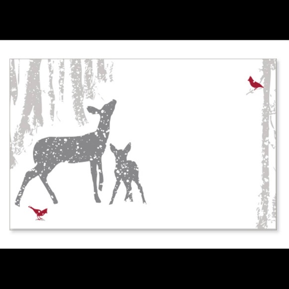 50 Snowy Deer Forest Enclosure Cards CLEARANCE - Picture 3 of 4